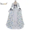 Cosplay Cosplay Renaissance Rococo Floral Dress Marie Antoinette Barock Ball Gown Medieval Princess Noble Woman Costume för Halloween CarnivalCosplayCosplay