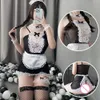 Sexy Pyjamas Maid Uniform Cosplay Costume Women Lingerie Lolita Erotic Sex Fantasy Nightwear Role Play Exotic Sleepwear 231017