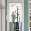 Rideau nordique Cactus porte café Restaurant décoration de la maison cuisine chambre porte rideaux plante feuilles suspendus moitié
