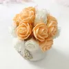 Dekoracje świąteczne 144pcs 2cm sztuczna mini pianka róża kwiat bukiet dekoracja ślubna Scrapbooking Fałszywe kwiaty wieńce DIY Prezenty rzemieślnicze 231017