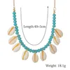 Sautoirs Vert Blanc Collier Cowrie Shell Perlé Déclaration Collier Femmes Coquillages Surf Fille Plage Bijoux Boho Cadeaux D'été2674