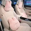 Seat Cushions Cute Car Neck Pillow Cartoon Animal Headrest Travel Rest Cushion Plush Auto Seat Neck Lumbar Support Car Interior Accessories Q231018