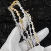 Groothandel Hip Hop Sieraden Mode Iced Out 18k Goud Verzilverd Messing Zirkoon 6.5mm Tennis Chain Cz ketting Voor Mannen Vrouwen