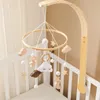 Mobile# Baby Wooden Cloud Wisel Bell Mobile Hanging Rattles Toy wieszak łóżeczko mobilne łóżko drewniane uchwyt na ramię