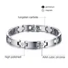 Link Bracelets Vinterly Magnetic Tungsten Bracelet Zircon Anti-scratch Germanium Health Energy Chain Carbide Jewelry