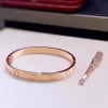 Ontwerper bedelarmband luxe armband 18K roségoud verzilverd met diamanten manchetarmbanden sieraden vrouwen mannen Chirstmas cadeau
