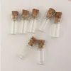 11 * 22 * 7 mm 1 ml Mini bouteilles en verre transparent transparent avec flacons vides en liège pots souhaits 100 pcs / lotgood quantité Kogxo