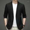 Ternos masculinos minglu primavera verão blazer luxo cor sólida negócios casual fino masculino terno casacos moda único botão fino homem jaquetas