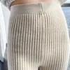 Damen-Leggings, schlank, Herbst, hohe Taille, Freizeithose, gestrickt, gerippt, verdickt, solide Elastizität, thermische knöchellange Leggins 231018