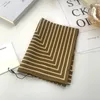 Scarves 2023 T0te Me Classic Thickened Silk Striped Square Scarf Head Scarfs For Women Fashion Designer