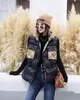 Kvinnors väst 2023 Hösten/vintern Ny checker Tryck Fashion Warm Outdoor Women's Coat