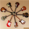 Objets Décoratifs Figurines Objets Décoratifs Figurines Miniature Guitare Réplique Basse Électrique Modèle D'affichage En Bois Musi Dhgarden Dh2O3