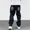 Jeans pour hommes Ropa Dog Print Jens Hommes Y2K Hip Hop Baggy Joggers Pantalon Streetwear Droit Gothique Lavé Denim Pantalon Pantalon270p