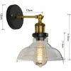 Lampes murales American Vintage Industriel Verre Transparent Lampe à tête unique Home Déco DIY Salle à manger E27 Ampoule Matériel Peinture Luminaire