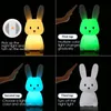 Wine Glasses LED Night light Silicone Rabbit Touch Sensor lamp Cute Animal Light Bedroom Decor Gift for Kid Baby Child Table Lamp Home 231017