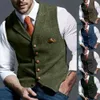 Mens Jackets Vests Tweed Suit Business Clothing for Men Striped Waistcoat Steampunk Vest Groomman Wedding Brwon Black Grey jacket 231018