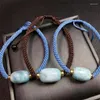 Bracciale Larimar naturale Bracciale Pietra preziosa di cristallo Reiki Regalo di festa Moda Donna Gioielli Pietra energetica curativa 1 pz