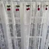 Curtain Pink Yellow Lace Embroidered Flower Short Valance Cherry For Kitchen Small Window Half Rod Pocket Tulle Drapery