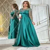 Nov Aso 2023 Ebi Arabic A-Line Sequined Платья невесты Сексуальные атласные вечерние выпускное вечера