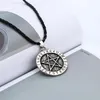 Exquisite Pendant Necklaces Large Rune Nordic Choker Viking Pentagram Pendant Jewelry Necklace Pentagram Wiccan Pagan Norse1199R
