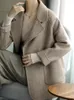 Trench-Coat en mélange de laine pour femmes, col rabattu, mode coréenne, vêtements féminins, automne 2023, vestes pour femmes 231017