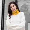 Scarves 2023 Winter Knitted Scarf Solid Color Cashmere Snood Neck Warmer Thicken Wool Fur Men Women Scarfs Ring