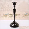 Candle Holders Metal Sier/Gold Plated Candle Holders 7-Arms Stand Zinc Alloy High Quality Pillar For Wedding Portavelas Cand Dhgarden Dhfb5