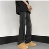Мужские джинсы, рваные прямые брюки в американском стиле ретро, модные повседневные свободные широкие брюки с широкими штанинами, мужские брюки, верхняя мужская одежда