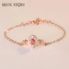 BIJOX STORY Fashion 925 Sterling Silver Bracelet Oval shape Ruby Fine Jewellery for Women Wedding Anniversary Promise Party Gift169i