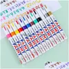 Markers Markers 12Pcs White Paint Pens Never Fade Quick Dry And Permanent Oil-Based Waterproof Set For Rocks Painting Fabric Dhgarden Dh9L5