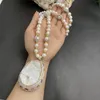 Collane con ciondolo 2023 Denti di cristallo bianco Tormalina Decorata Piccola collana di perle Temperamento nobile Catena di gioielli