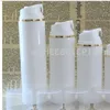 Golden Edge Transparent Cap Empty Airless Pump Bottles Mini Vacuum Cosmetic Lotion Treating Travel Bottle 100 PCS/Lot Albmu