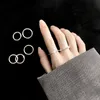 Pure Silver Basic Glossy Ring 여성 인터넷 유명인 학생 다목적 간단한 반지 여성