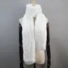 Scarves Long Style Real Genuine Rex Rabbit Fur Scarf Winter Knitted Rex Rabbit Fur Ring Scarves Women Rex Rabbit Fur Mufflers 231017