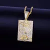 King Poker Pendant Necklace Human Skeleton Hip Hop Jewelry Men's Gold Color Cubic Zircon With Rope Chain för Drop 233w