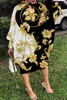 Sukienki swobodne luksusowe złotą sukienkę Kobiety moda na imprezę z długim rękawem wieczór maxi elegancka estetyzm vestido Wysoka jakość 2023