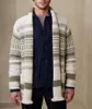 Kurtki męskie jesień/zimowy sweter sweter w paski do paska paneli z frędzlami kurtka mody odzieżowa płaszcza odzieży wierzchniej