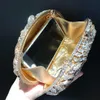 Kvällspåsar whtuoheng vit diamantkoppling förföljer 10 färger handväskor lyxguld Crystal Clutche Wedding Party Bag 231017