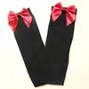 Men's Socks Men Elastic Thigh High Stockings Polyester Sport Training Over Knee Bowknot Clubwear Durable Black Red