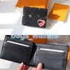 Kvinnliga män vänder plånbok garvning tyg och läder sömmar lady mynt handväska kort korthållare original koppling plånböcker M81020 M81015