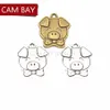 Encanto de cerdo encantador de bronce plateado antiguo, colgante de animales apto para hacer pulseras, accesorios de joyería, accesorios DIY 20 16mm D936258S