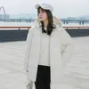 Kvinnor Down Parkas Winter Style Puffer Jackets Women White Zipper Long Jacket Woman Korean Loose Hooded Bubble Coats Kvinna 231018