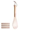 Outils de cuisson fouet en acier inoxydable or Rose mélangeur à manche en bois hêtre nordique Ins cuisine ménage cuisson goutte