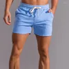 Shorts de corrida masculino ginásio esporte praia casa algodão fitness crossfit basquete jogging curto homem roupas marca