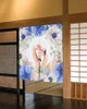 Curtain Flamingo Door Tropical Leaves Flower Watercolor Kitchen Noren Curtains Japanese Decoration Entrance Partition