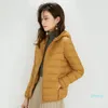 2023-Women's Yoga Short Thin Down Jacket Outfit Solid Color Piffer Coat Winter Outwear 15 Colors S-4XL