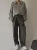Maglioni da donna XNWMNZ Moda 2023 Autunno/Inverno Collo alto Maglione lavorato a maglia Donna Vintage Manica lunga ampia Versatile Pullover femminile