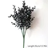 Fleurs décoratives 7 fourchettes feuille d'eucalyptus noir plantes artificielles Simulation fleur Halloween fête ornements fausse plante mariage décor à la maison