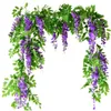 Christmas Decorations 7ft 2m Flower String Artificial Wisteria Vine Garland Plants Foliage Outdoor Home Trailing Fake Hanging Wall Decor 231017