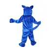 Halloween Blauer Wolf Maskottchen Kostüm Top Qualität Cartoon Charakter Outfits Weihnachten Karneval Kleid Anzüge Erwachsene Größe Geburtstag Party Outdoor Outfit